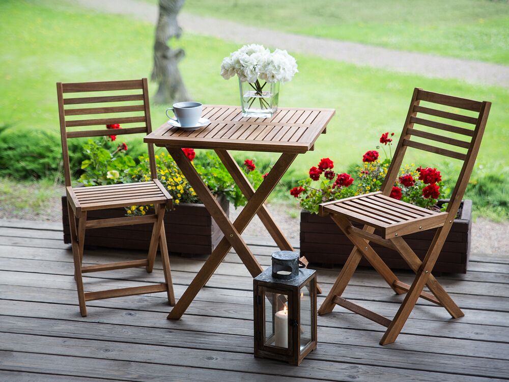 Bistro set Sklopivi FIJI Drvo akacije Svijetlosmeđa