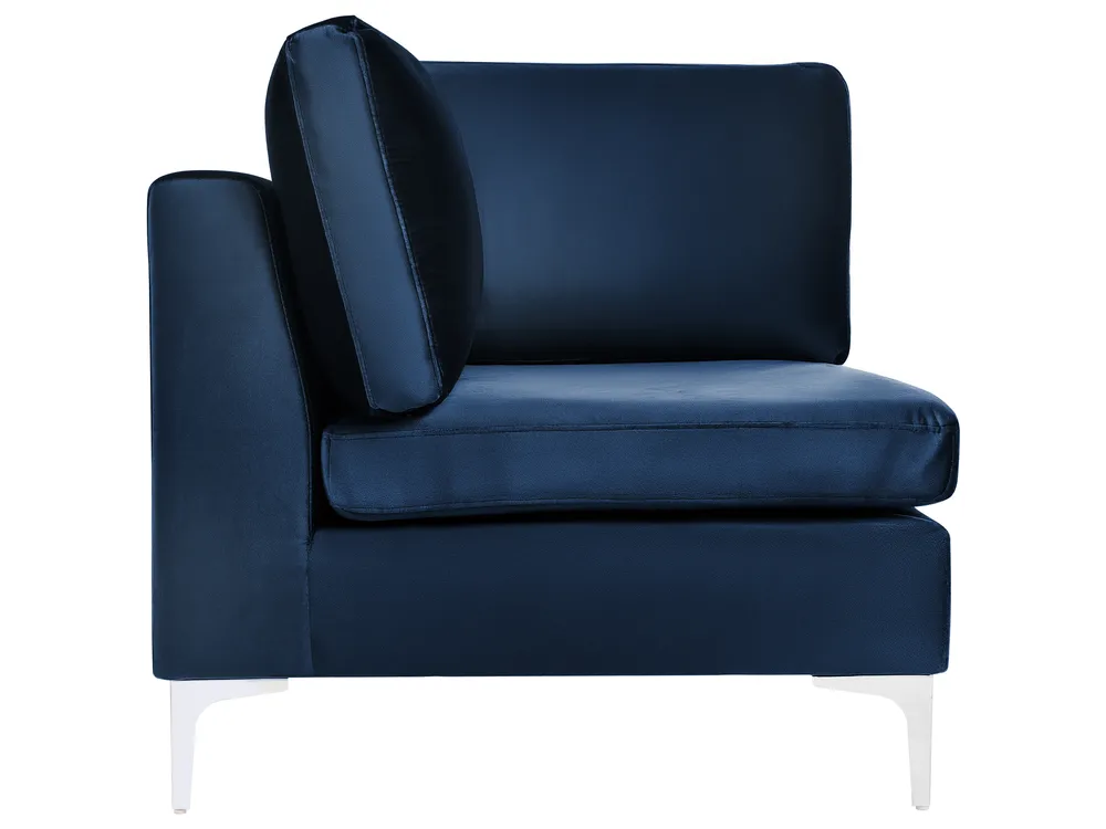 Modular Corner Sofa 4 Seater EVJA Velvet Navy Blue Left Hand_860002