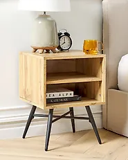 Bedside Table LUBOCK Light Brown_1187979