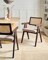 Esszimmerstuhl 2er Set AVA Holz Braun / Taupe