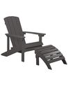 Gartenstuhl ADIRONDACK mit Fußstütze Dunkelgrau