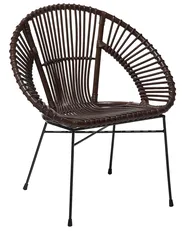 Dining Chair SARITA Rattan Dark Brown_734901