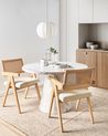 Esszimmerstuhl 2er Set AVA Holz Hellbraun / Beige