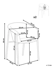 Set of 2 Dining Chairs AMES Boucle Taupe_887226