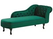 Rechtsseitige Chaiselongue NIMES Samtstoff Grün_805959
