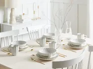 Set of 4 Deep Plates NETTLE Stoneware Off-White_957405