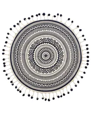 Teppich TATVAN Blau ø 120 cm Baumwolle_756570