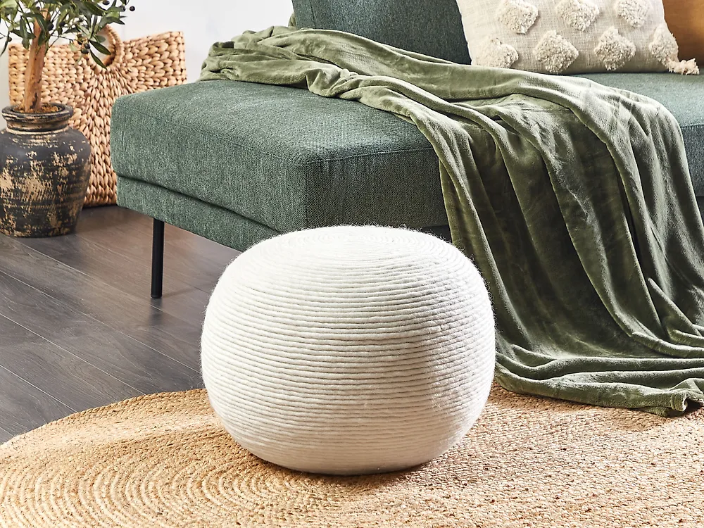 Pouffe TAKHABI Wool White_1178746