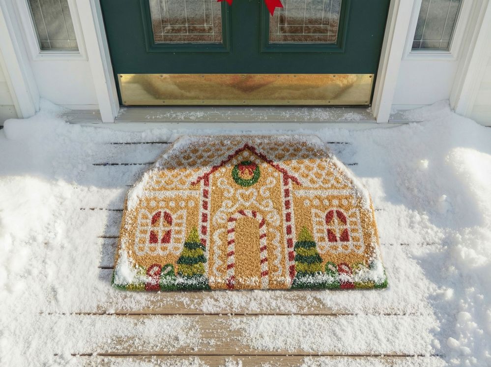 Deurmat SELATNA Natuurlijk 40 x 60 cm Kerstpatroon Kokos