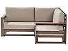 Garten Ecksofa 2-Sitzer TIMOR modular zertifiziertes Akazienholz Dunkelbraun