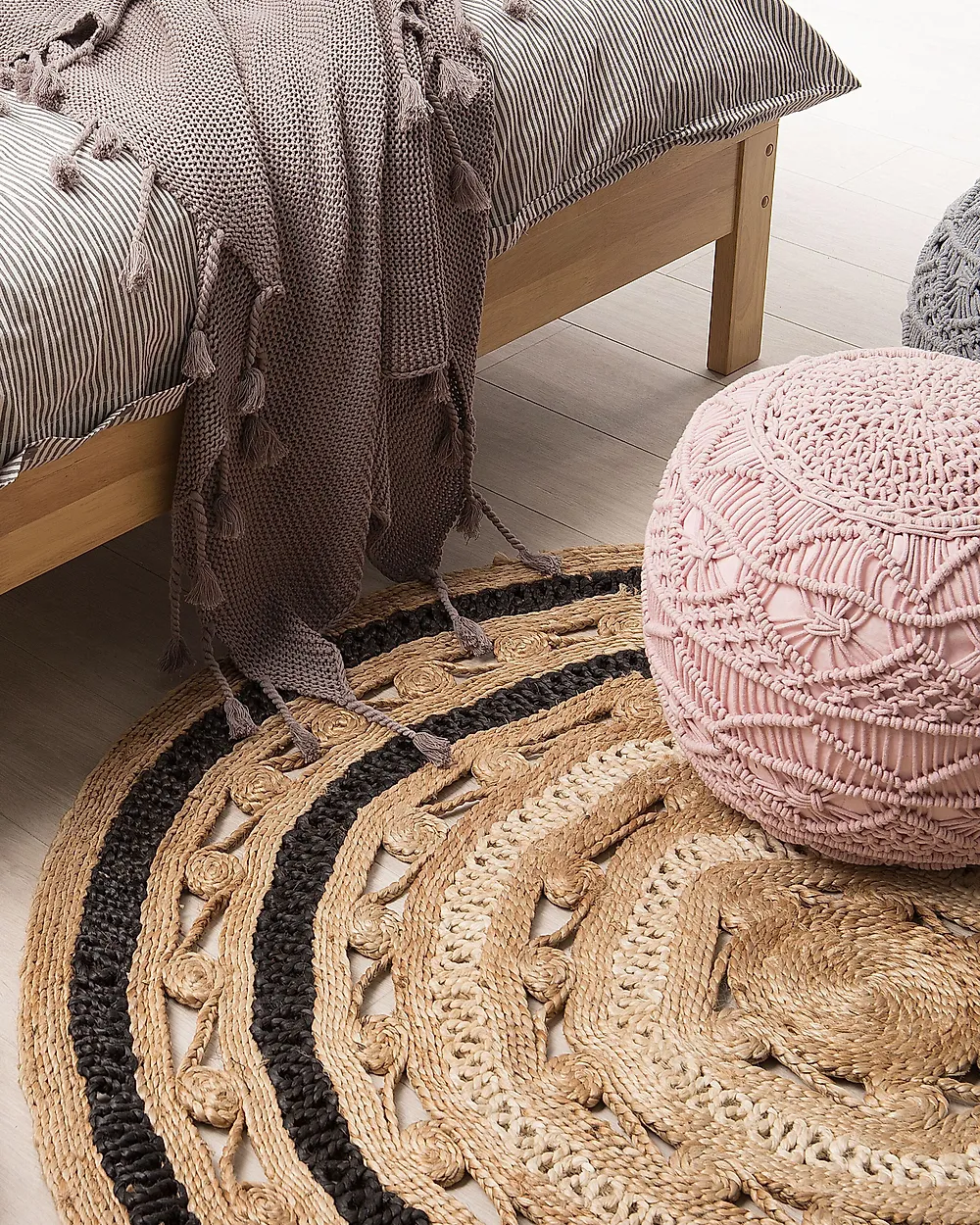 Rug GOYNE Beige ø 140 cm Jute_1179434