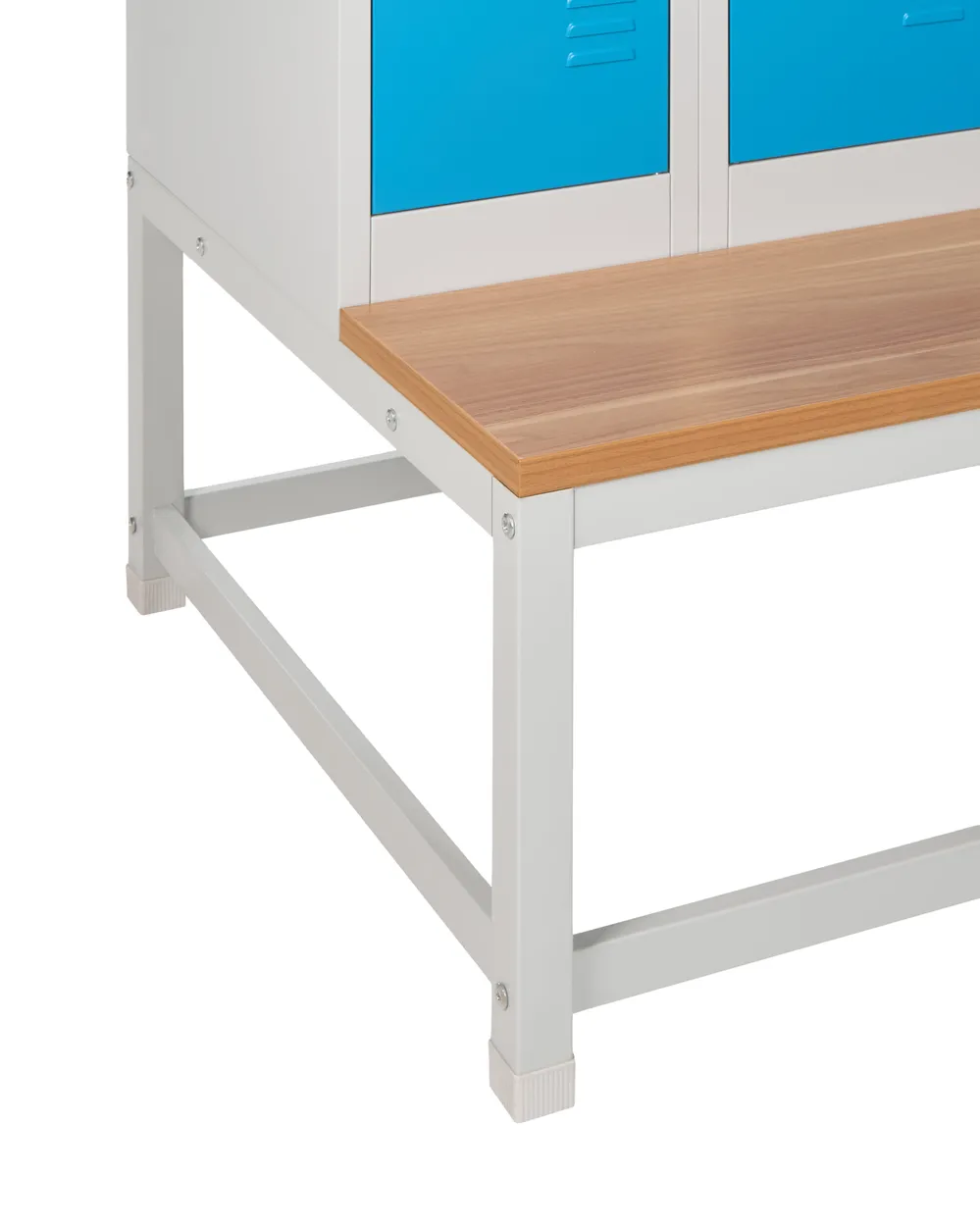 4-Door Storage Locker with Bench ATHLETE Metal Grey/ Blue_1011826