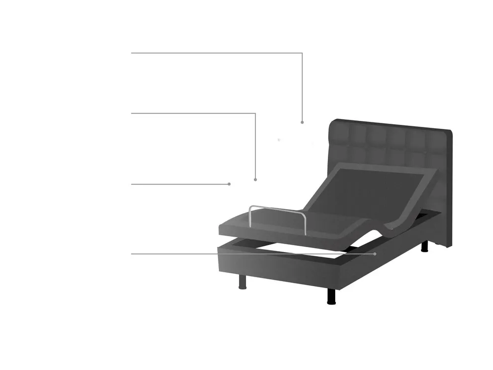 Nastavljiva postelja Blago DUKE 90 x 200 cm Temno siva_763694