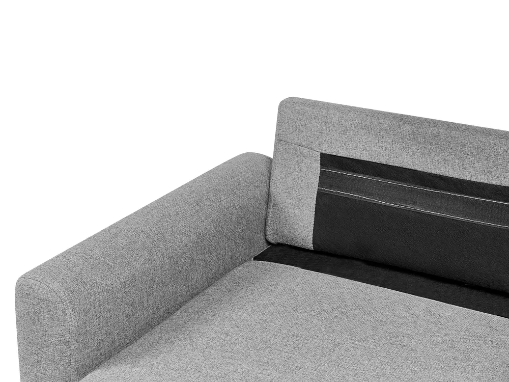 Eckschlafsofa 3-Sitzer NASSJO Kunstleinen Grau rechtsseitig_999954