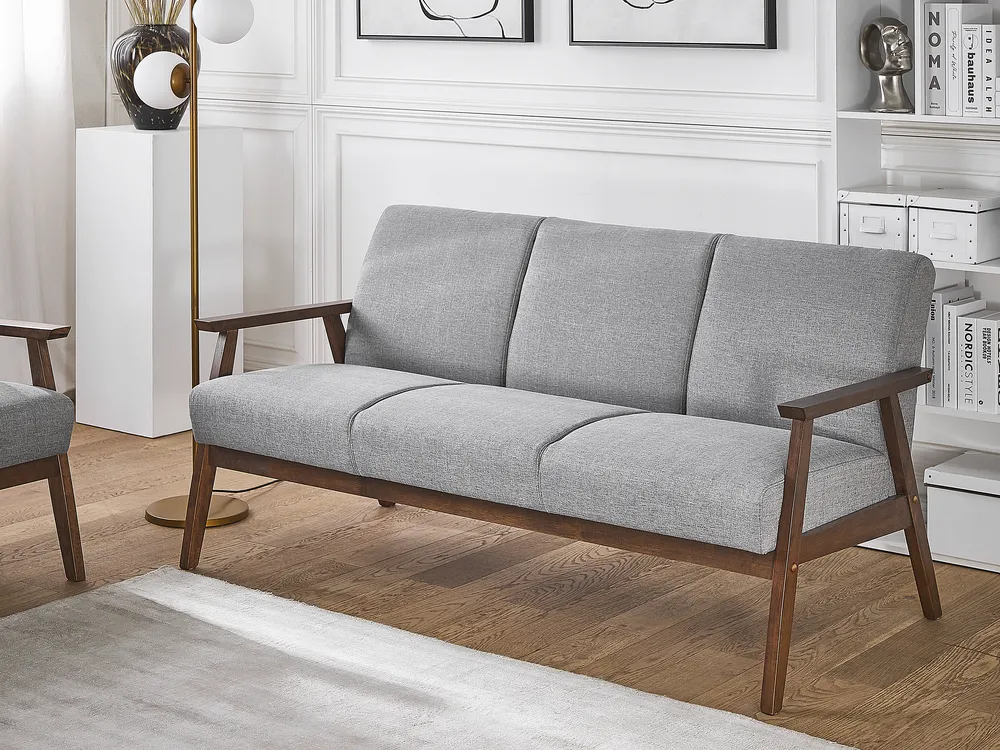 Sofa 3-Sitzer ASNES Stoff Grau