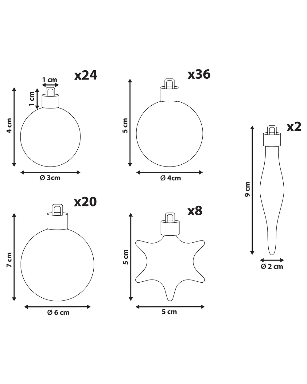 Set of 102 Baubles BANDAK Silver_1024212