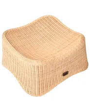Gartensessel mit Ottomane AIGANI Rattan Naturfarben_999436
