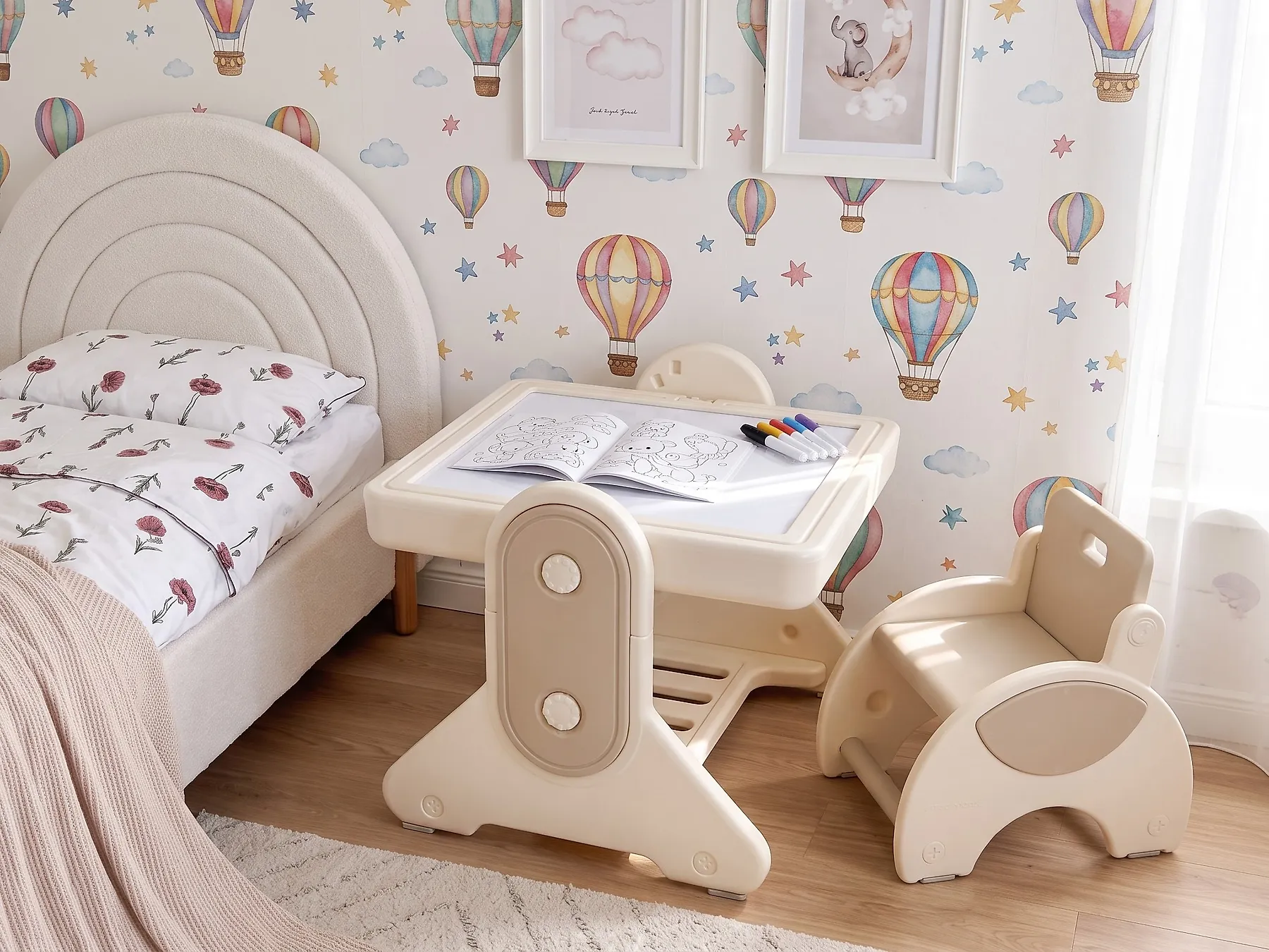 Kids Table and Chair Set MILA Beige_1124418