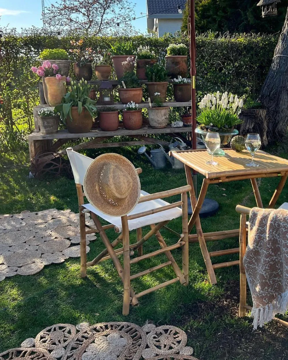 Gartenstuhl 2er Set MOLISE Bambus Braun_900700