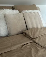 Ensemble de housses de couette AVONDALE 135 x 200 cm Satin de coton Beige_894476