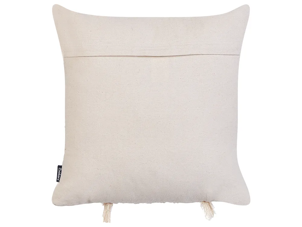 Dekokissen 2er Set KALAM 45 x 45 cm Baumwolle Hellbeige Geometrisches Muster_904685