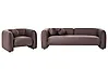 Sofa Set 4-Sitzer LEIREN Samtstoff Dunkelbraun