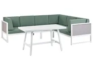 Garden Corner Sofa with Table 6 Seater CASTELLA/FRATTE Metal Green Left Hand_929847