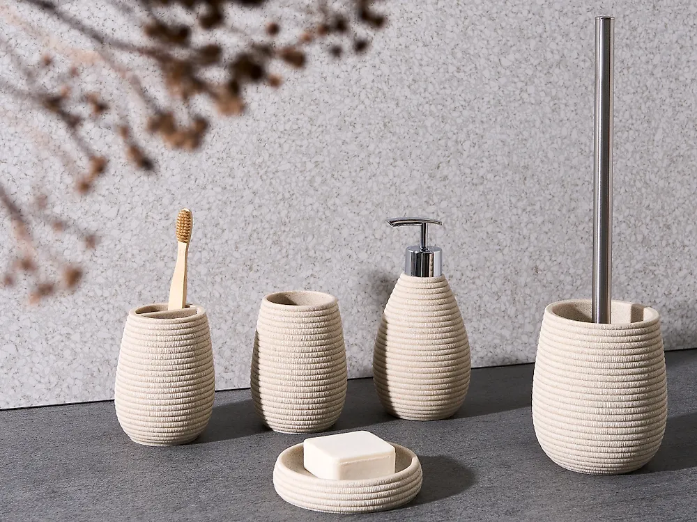 Badaccessoires Set 5-teilig QUILA Hellbeige
