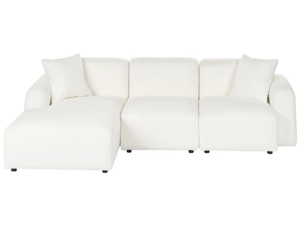 Modular Corner Sofa 3 Seater HEDE Boucle White Right Hand_1091949
