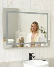 LED-Badezimmer-Spiegel PRENOIS 80 cm 60 cm Silber_944247