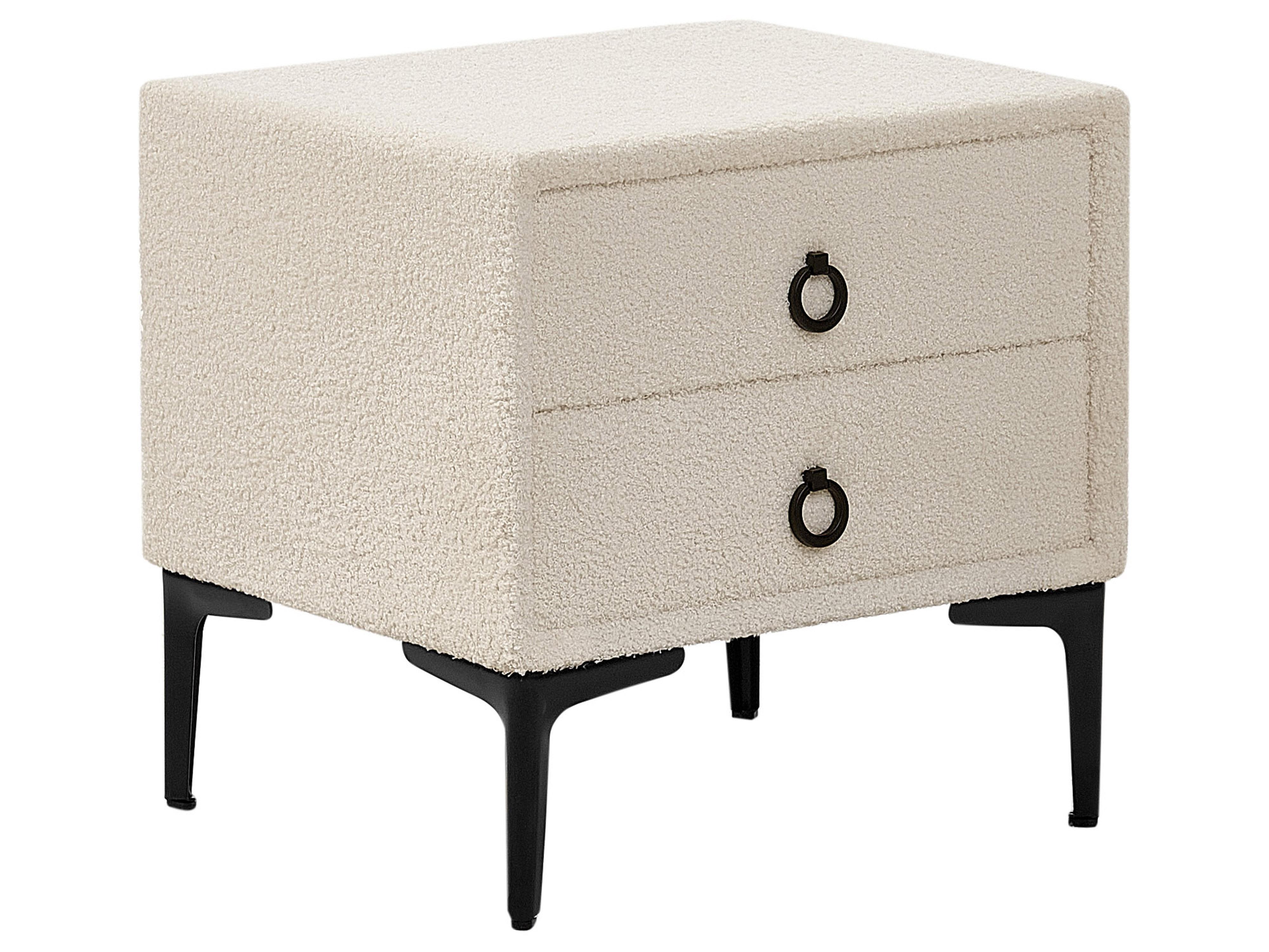 Bedroom Set SEZANNE Boucle Off-White 160 x 200 cm (EU King Size)_939791