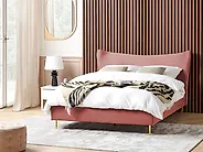 Bed Velvet CHALEIX 160 x 200 cm (EU King Size) Peach Pink_1180075