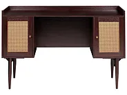 Delovna miza RATANA 130 cm x 50 cm Temno rjava barva_1191712