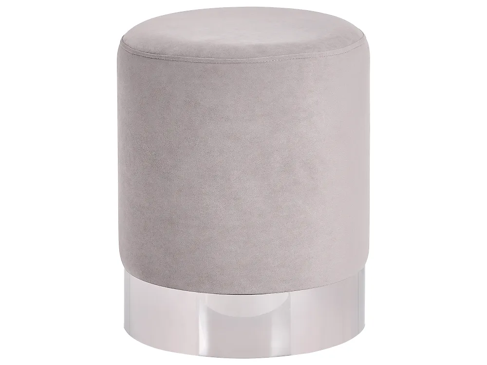 Pouf BRIGITTE Samtstoff Grau