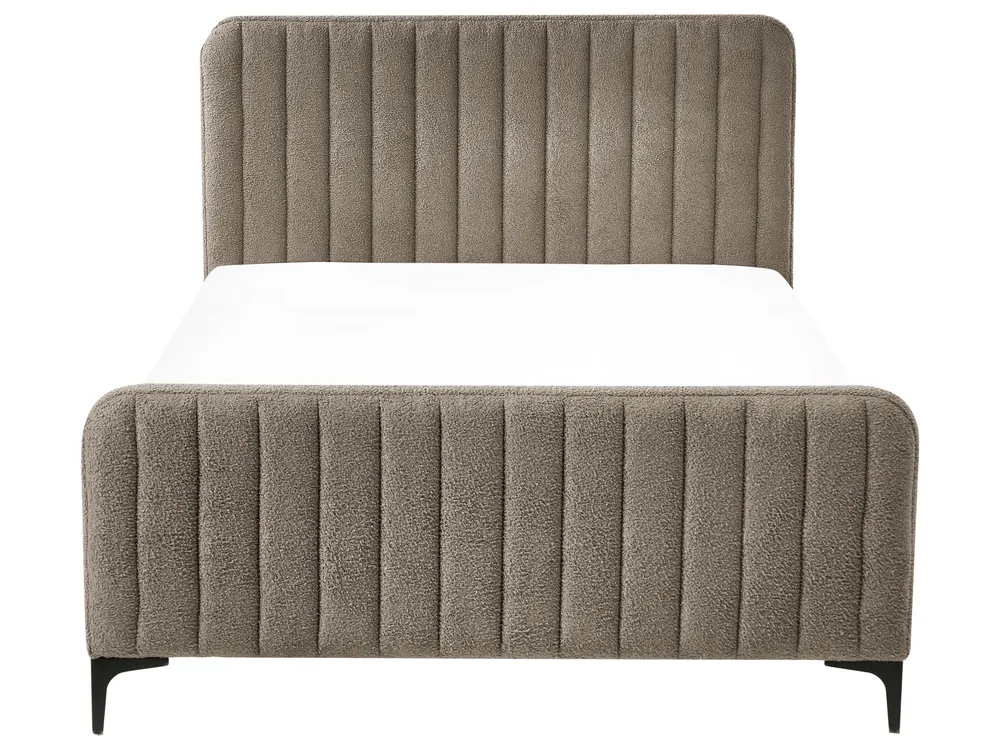 Bed Boucle LUNAN 120 x 200 cm (EU Small Double) Taupe_1025555