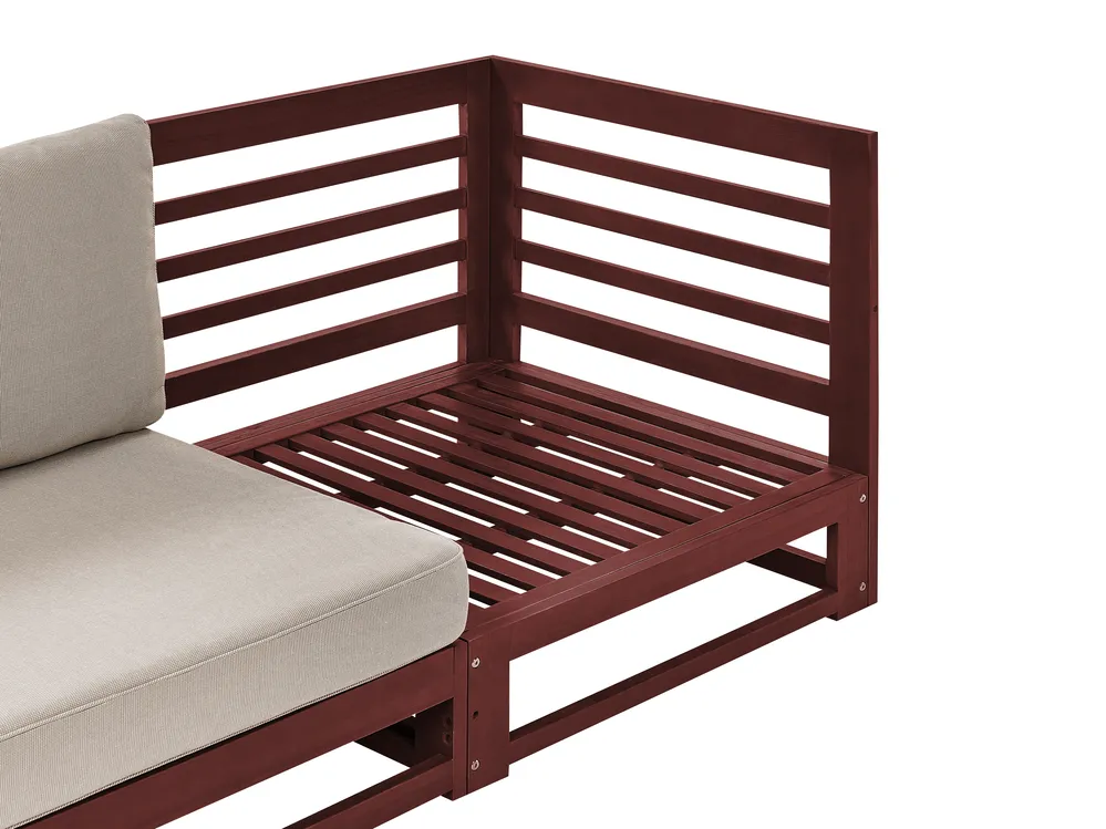 Gartensofa 2-Sitzer TRANI modular zertifiziertes Akazienholz Dunkelrot_852141