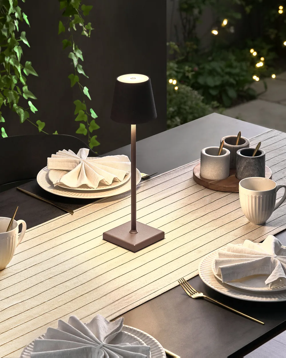Wireless LED Table Lamp BACEIRO with Dimmer Metal Brown_1041972