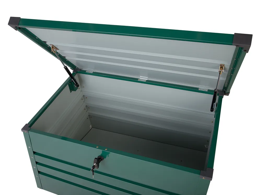 Aufbewahrungsbox CEBROSA 100 cm 62 cm Metall Dunkelgrün_717631