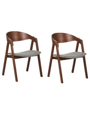 Esszimmerstuhl 2er Set YUBA Holz Schwarz / Weiß_934273