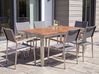 Garden Dining Set 6 Seater GROSSETO Eucalyptus Wood Brown/ Grey