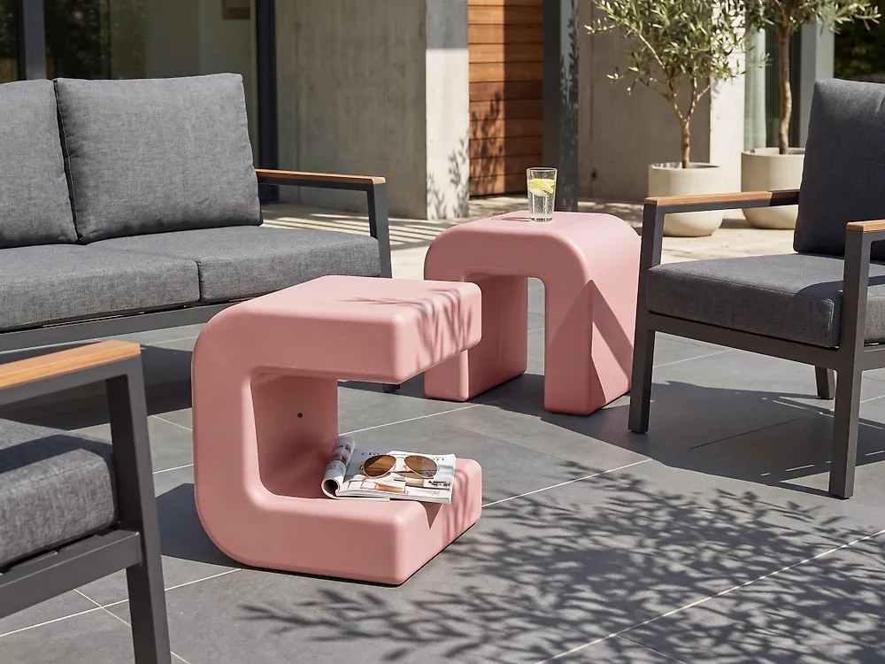 Set of 2 Side Tables MOZIA Pink_1166110