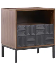 Nachttisch mit 1 Schublade CARAQUET Dunkelbraun_1023554