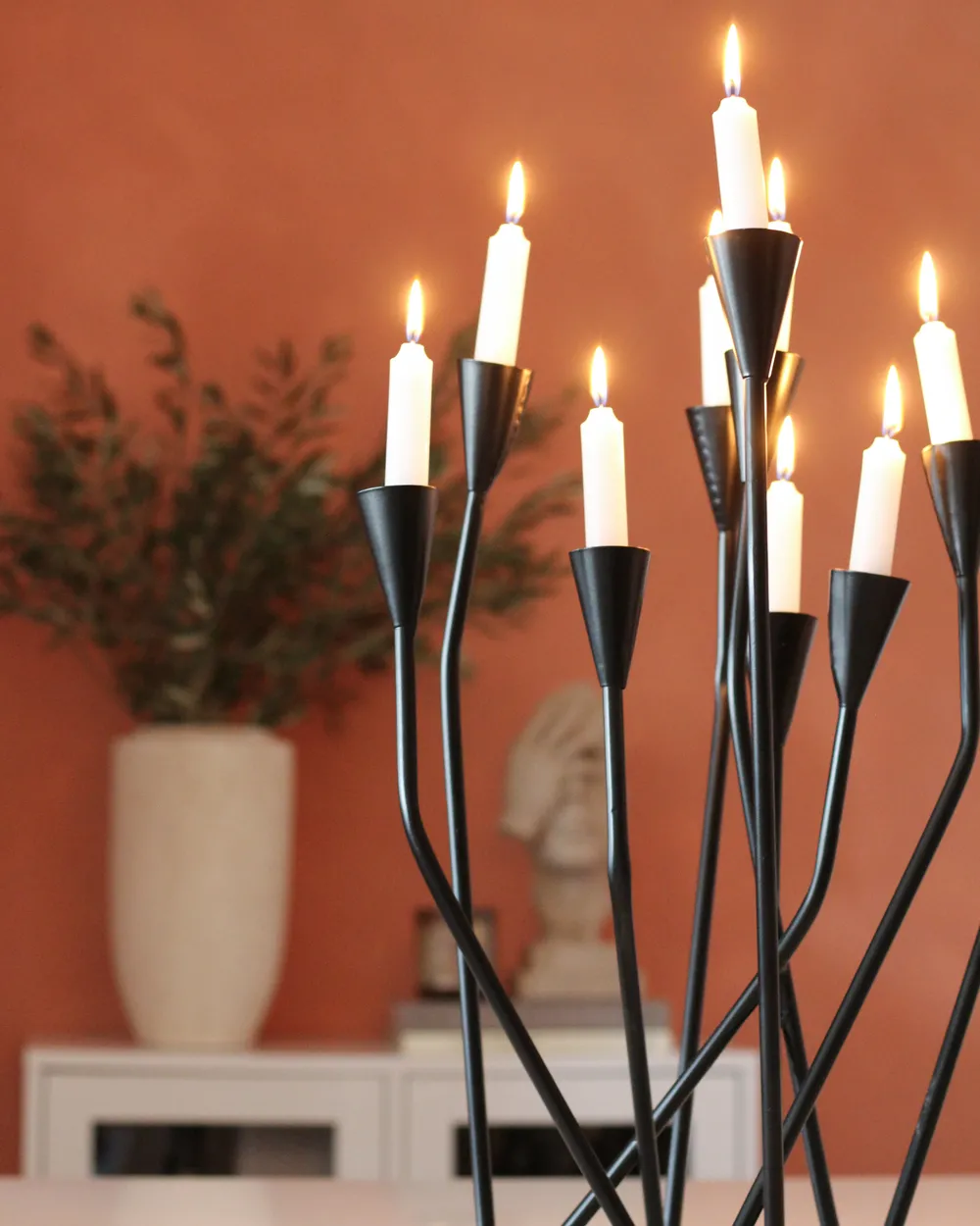 Kerzenständer MATOSINHOS 54 cm Metall Schwarz_980392