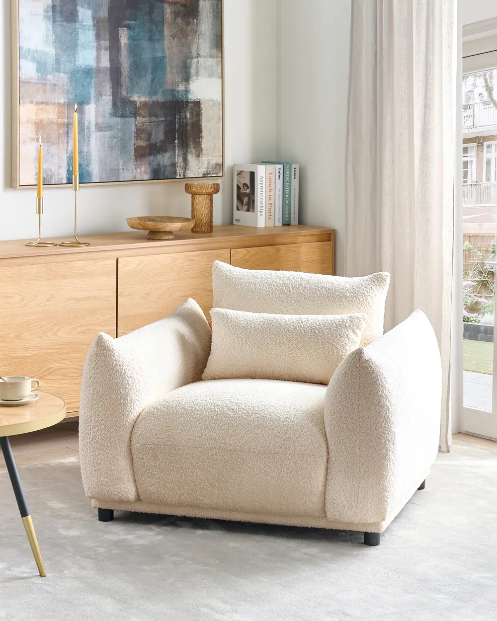 Sessel JAMSA Bouclé Cremeweiß_933011