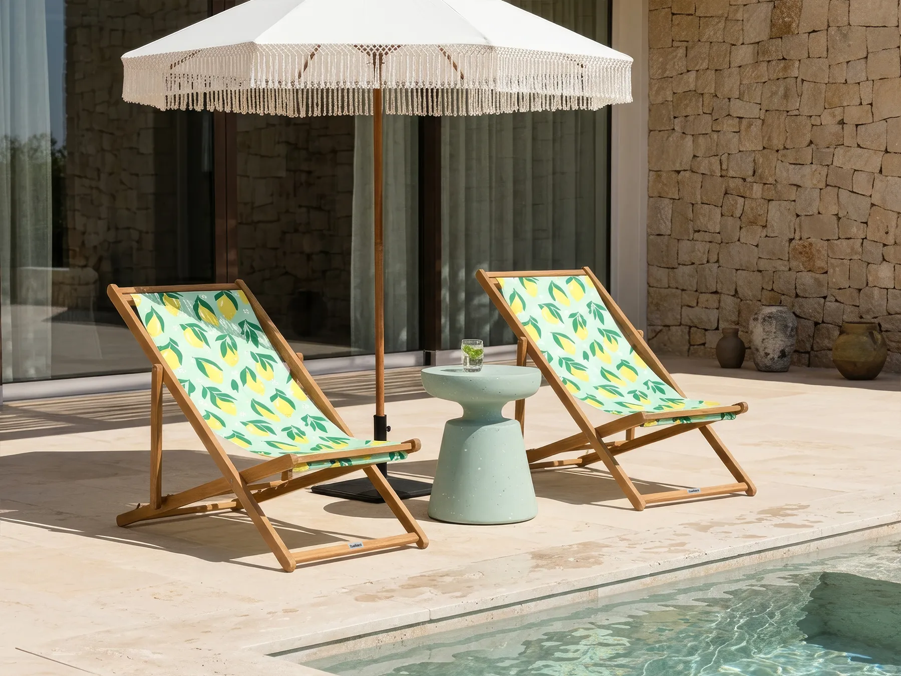 Ersatzstoff für Sonnenliege 2er Set ANZIO/AVELLINO 113 x 44 cm Bunt_1073640
