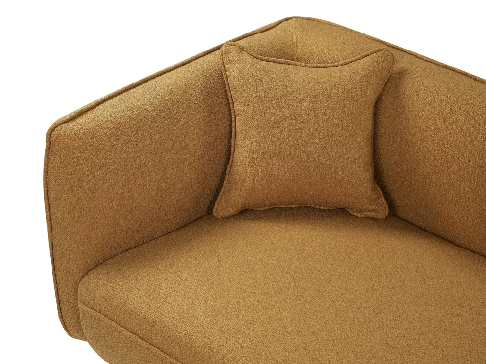 Linksseitige Chaiselongue CHEVANNES Bouclé Senfgelb_942295