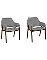 Esszimmerstuhl 2er Set ALBION Stoff Grau
