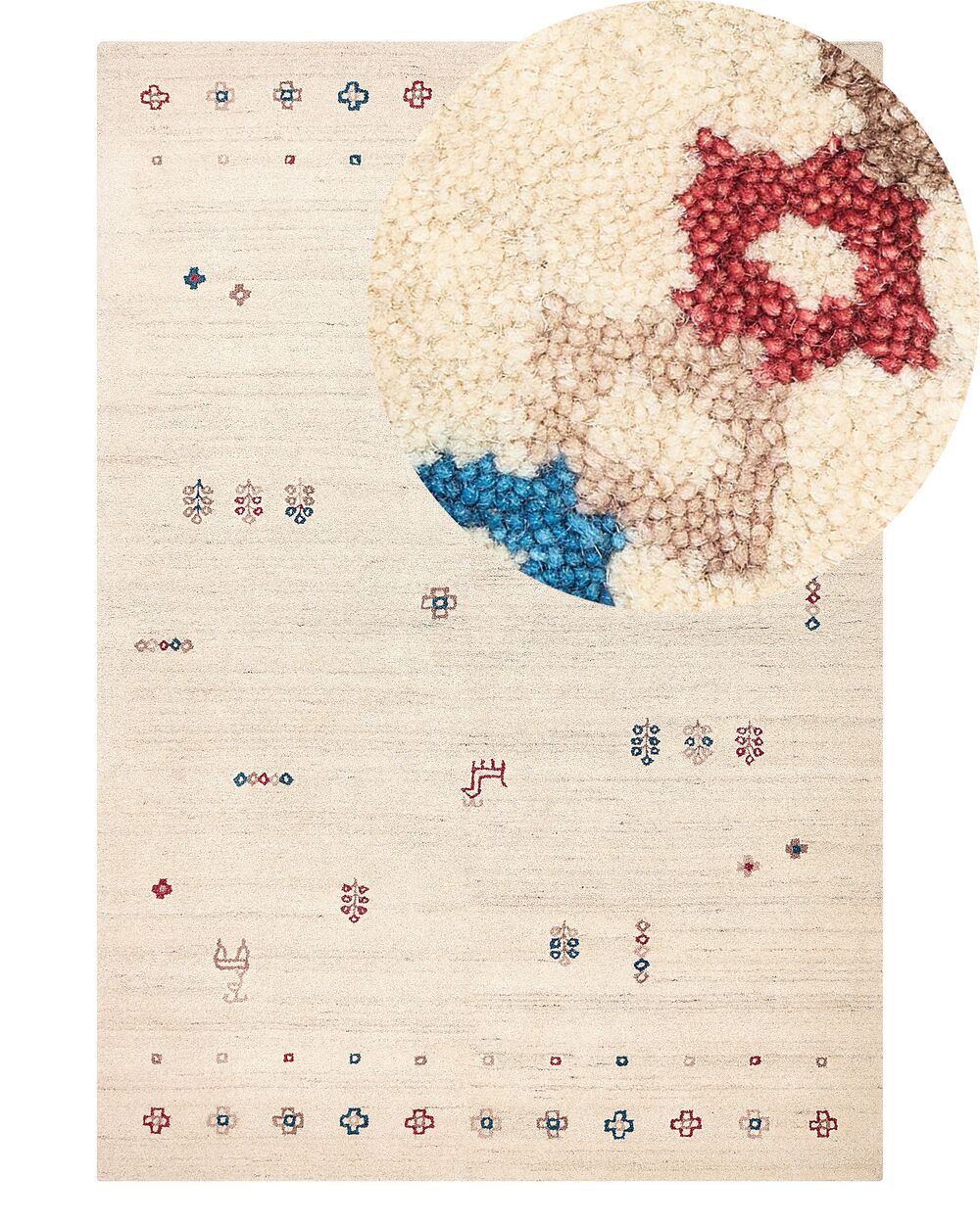 Rug SULUCA Beige 140 x 200 cm Gabbeh Wool