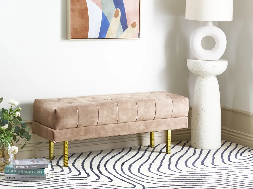 Polsterbank ROSEVILLE Samtstoff Taupe
