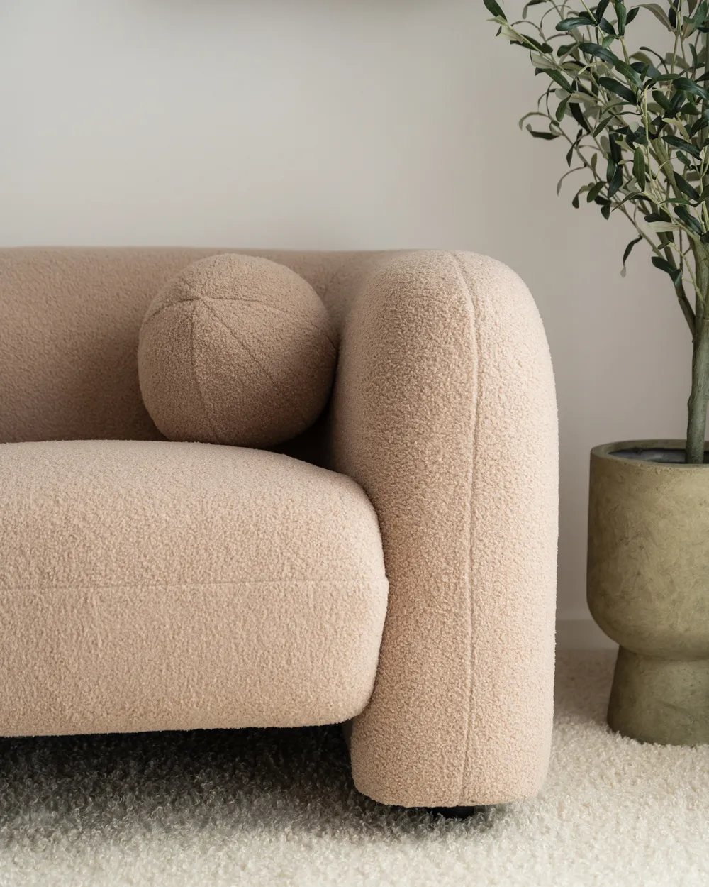 Sofa 3-Sitzer LEIREN Bouclé Beige_967763